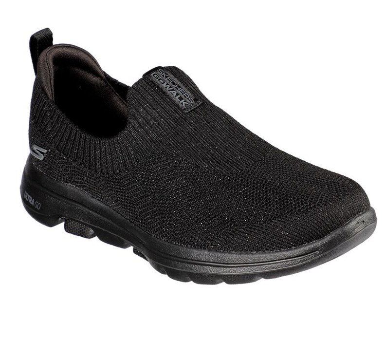 Skechers Gowalk 5 - Starlit - Womens Slip On Shoes Black [AU-ZV7389]